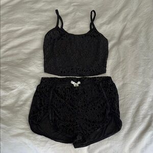 Black Lace Sleepwear Set